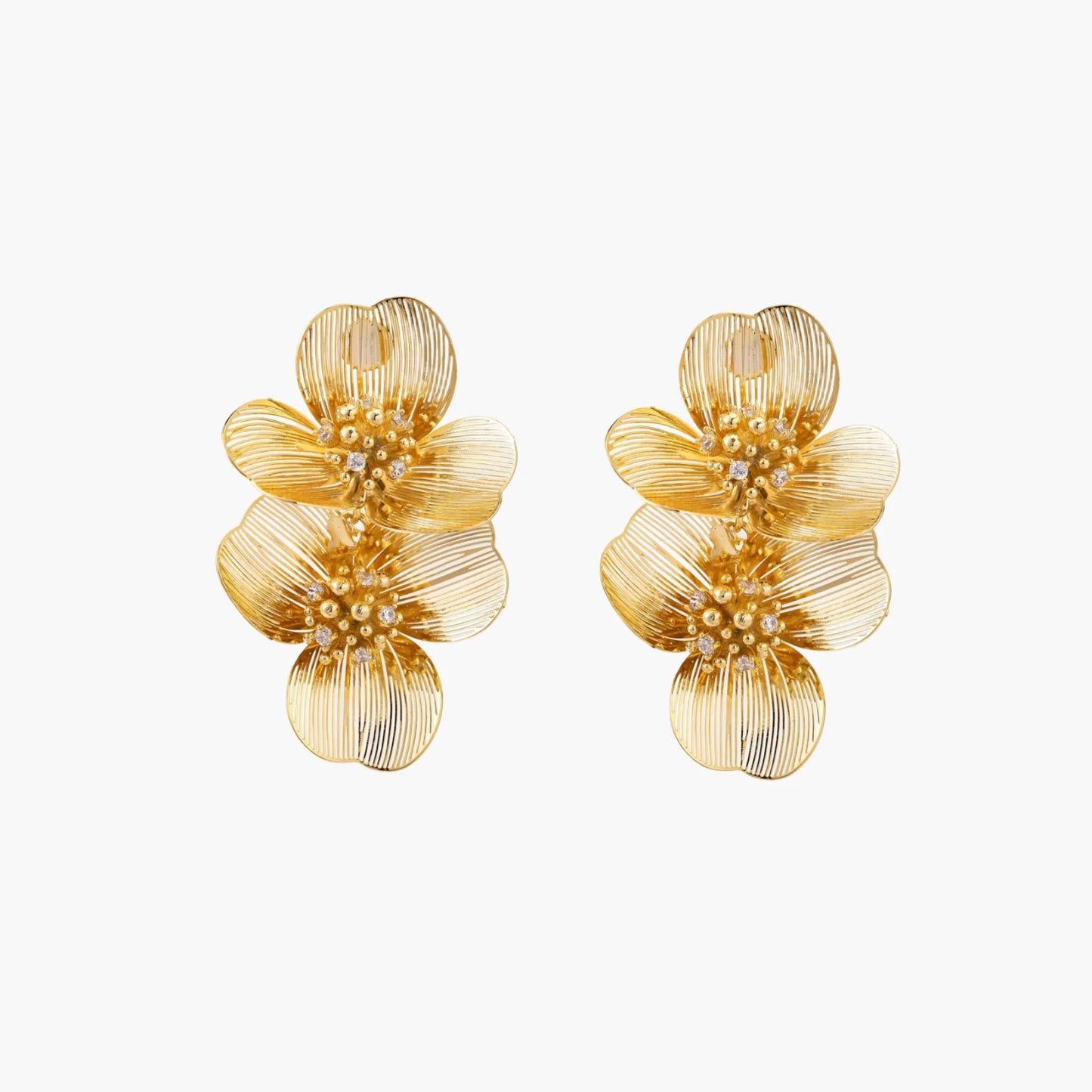 Golden Bloom Double Earrings