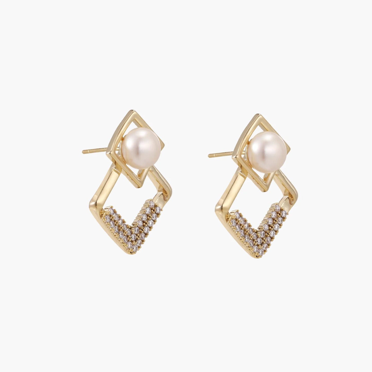 Pearl Geometry Earrings