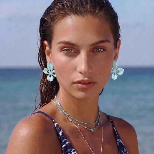 Azure Bloom Studs by Gabriella's Jewels