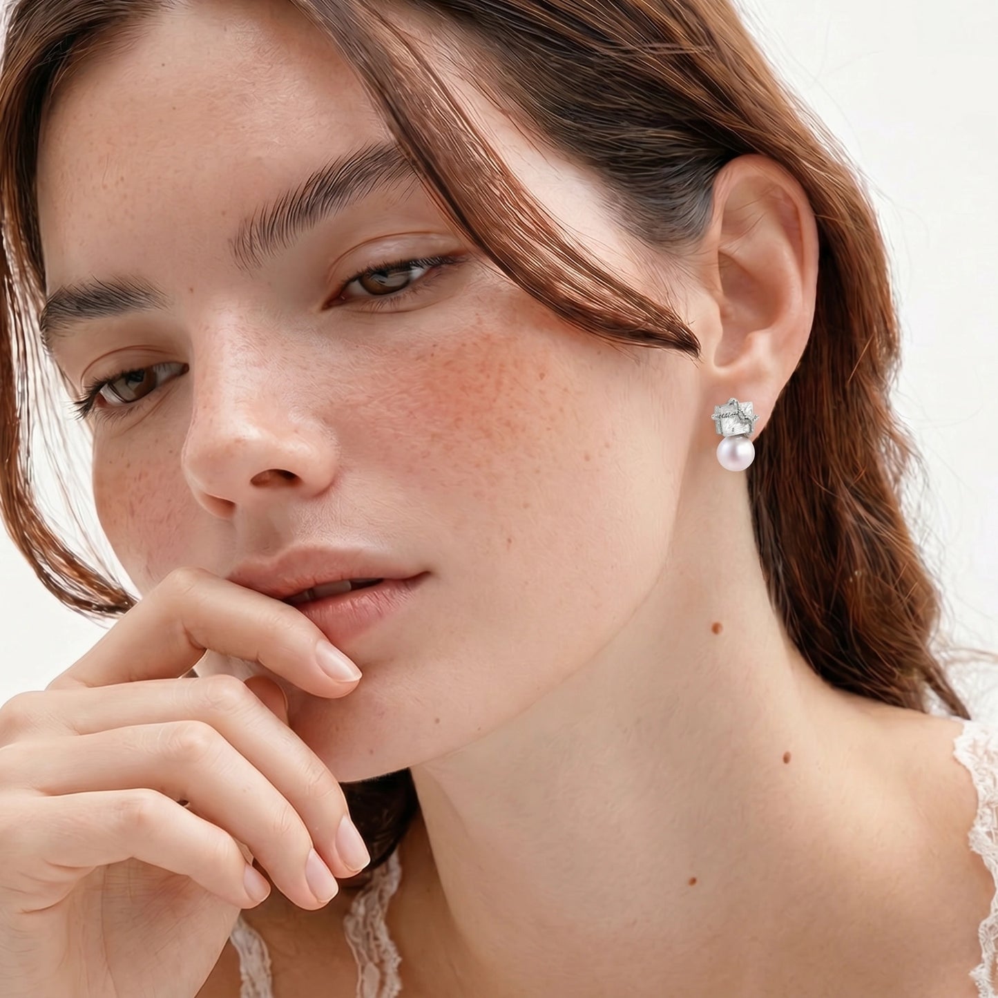 Stardust Pearl Drop Earrings by Gabriella's Jewels