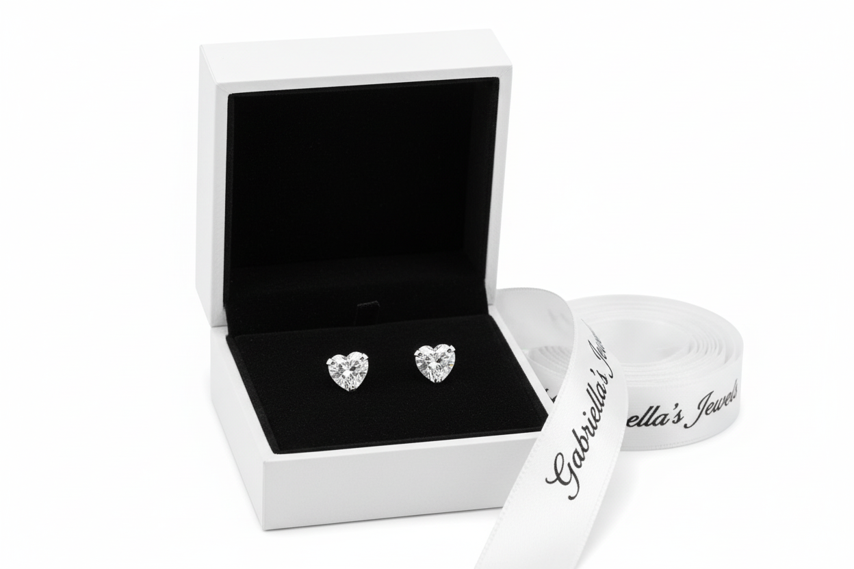Heart CZ Stud Earrings