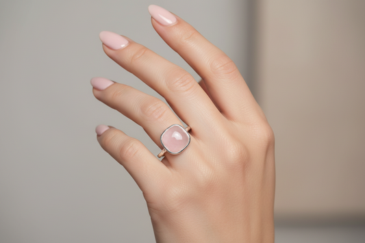 Sterling Silver Rose Quartz Ring