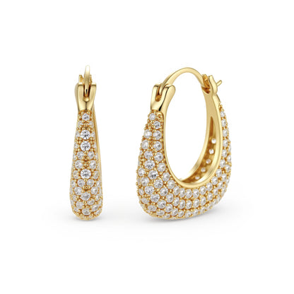Pavé Crystal Hoops by Gabriella's Jewels
