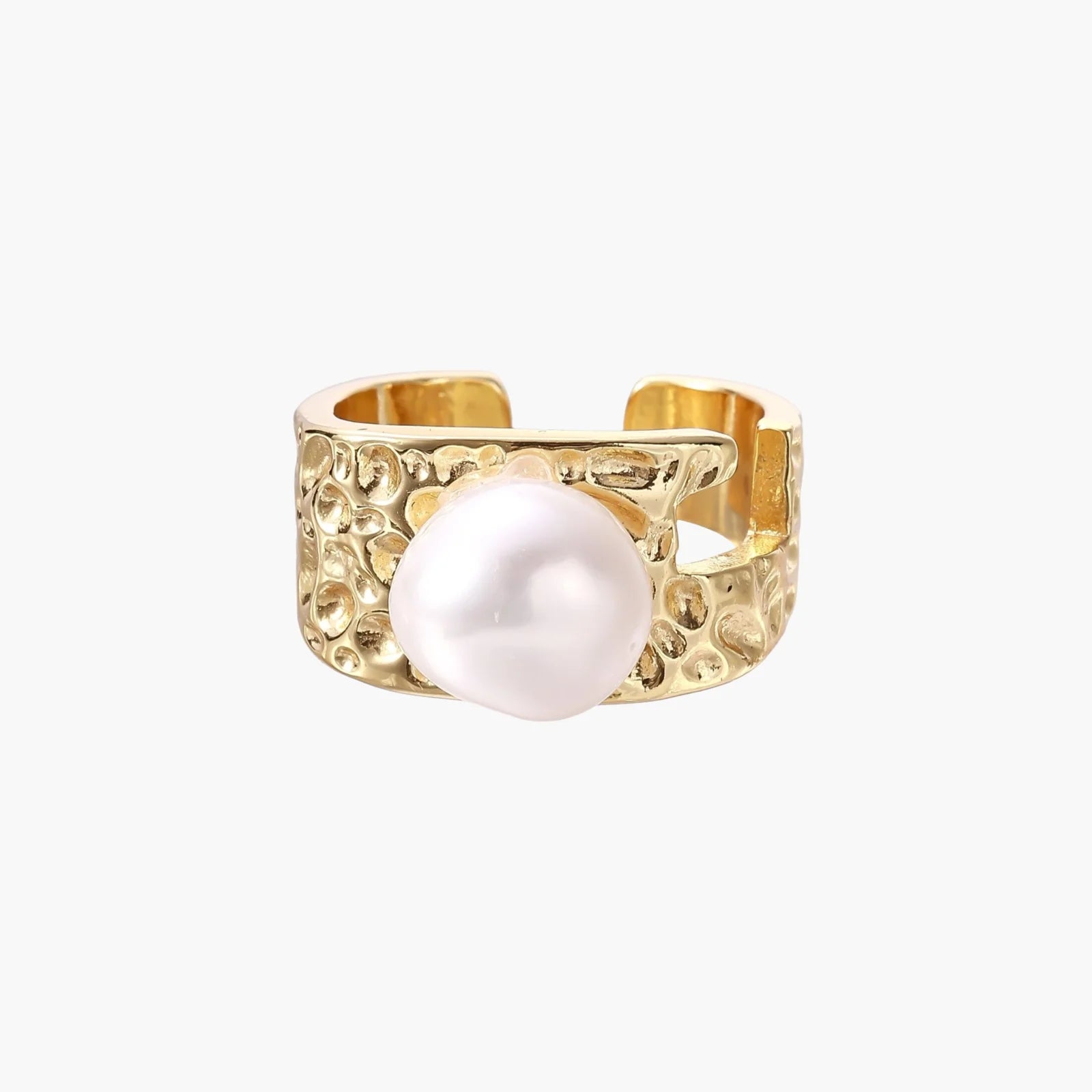 Golden Tide Pearl Ring