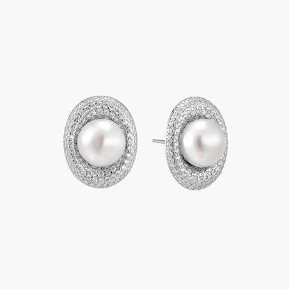 Pearl Halo Studs