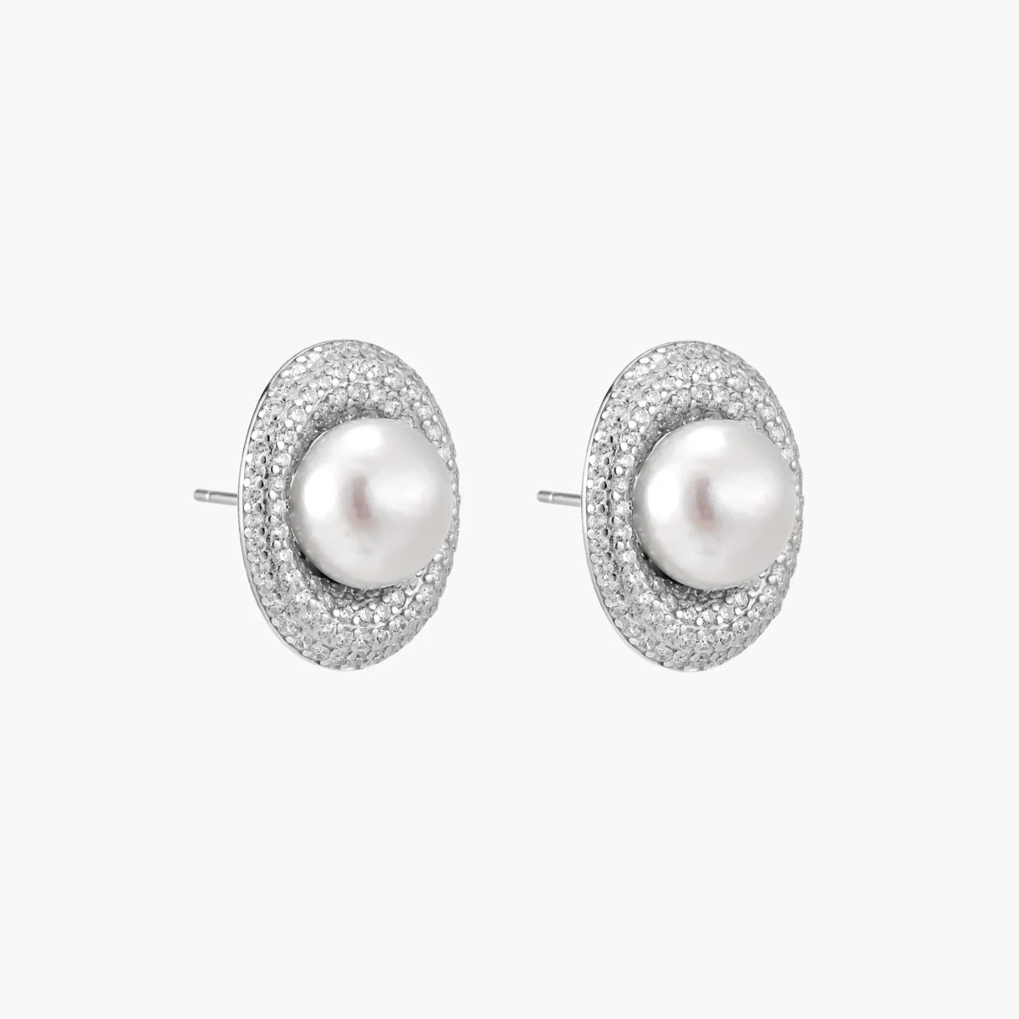 Pearl Halo Studs