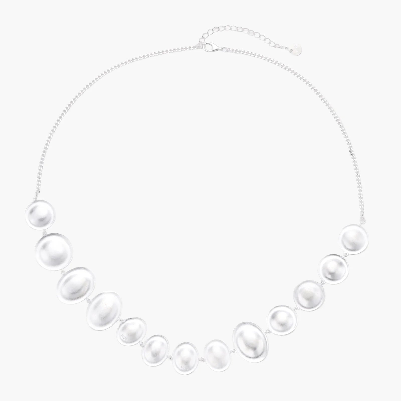 Pearlescent Sterling Silver Bubbles Arc Statement Necklace