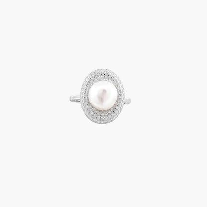 Luminous Freshwater Pearl  and 925e Sterling Silver Constellation Ring