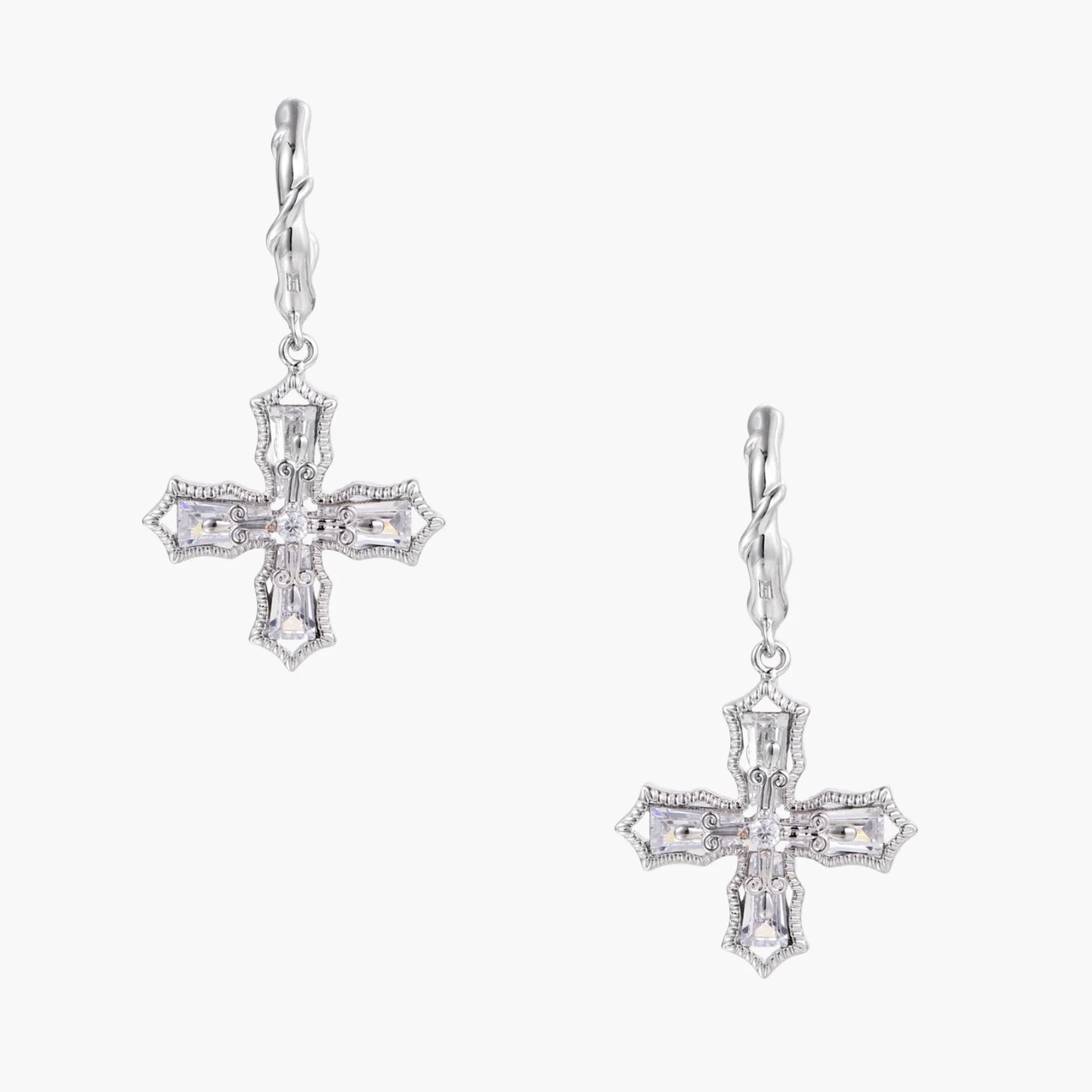 Divine Cross Drop Earrings