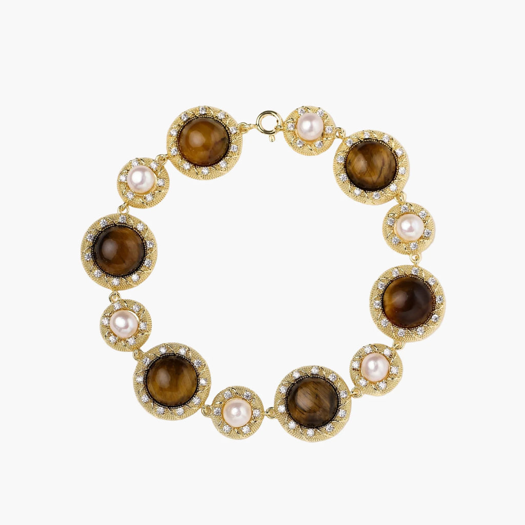 Tiger's Eye Pearl Wisdom Bracelet