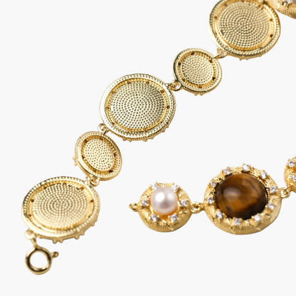 Tiger's Eye Pearl Wisdom Bracelet