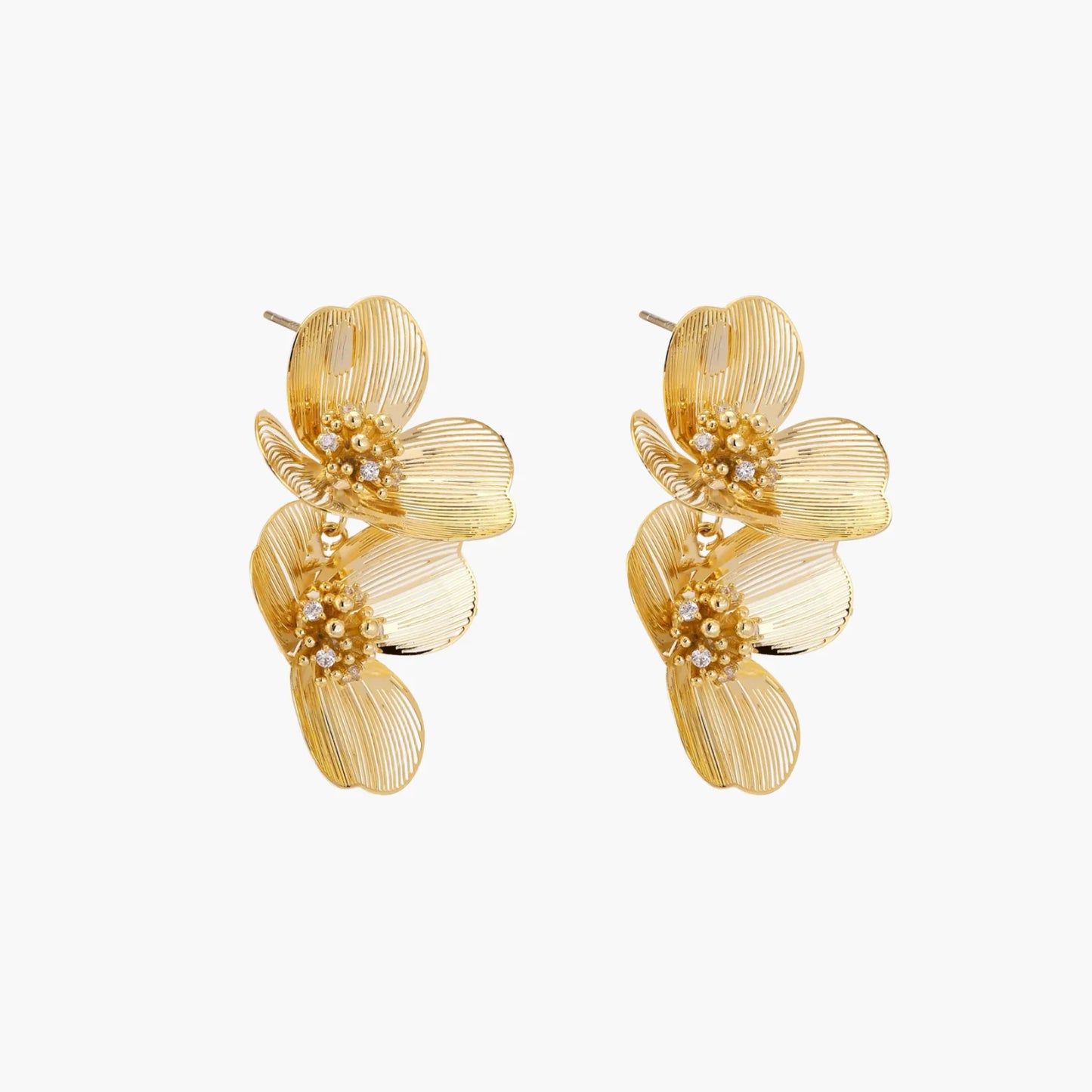 Golden Bloom Double Earrings