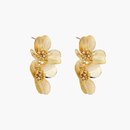 Golden Bloom Double Earrings