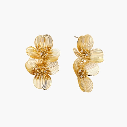 Golden Bloom Double Earrings
