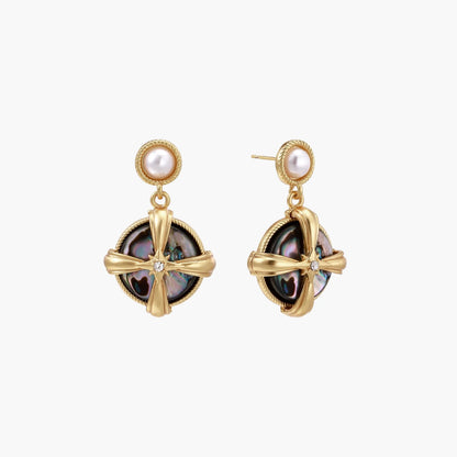 Pearl Abalone Cross Drops