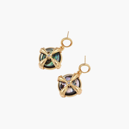 Pearl Abalone Cross Drops