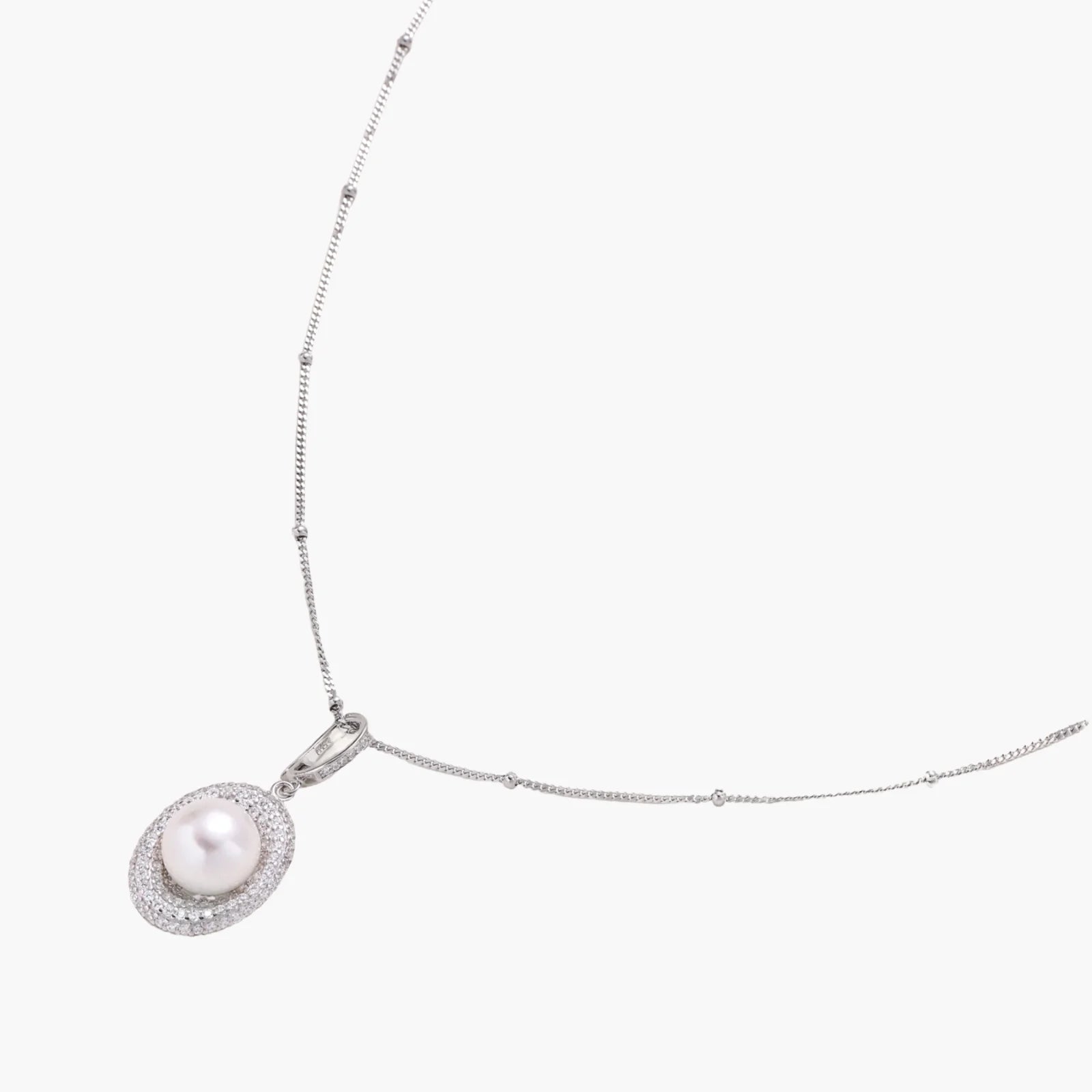 9.2mm Freshwater Pearl Halo Necklace