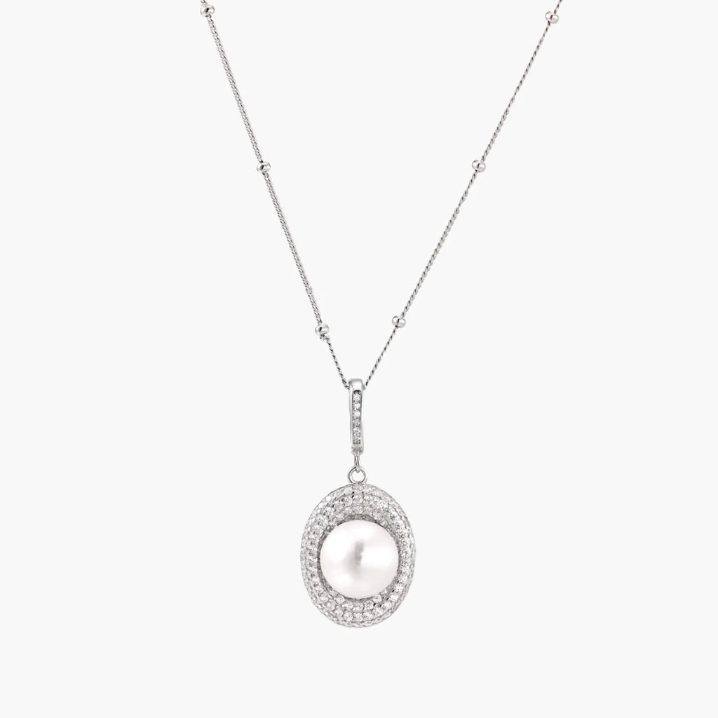 9.2mm Freshwater Pearl Halo Necklace