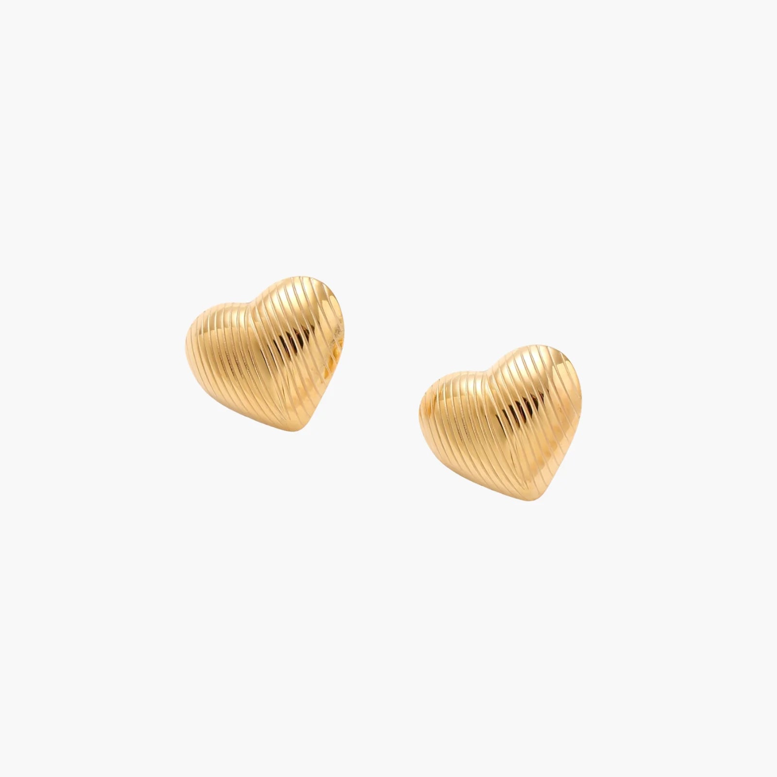 Textured Heart Stud Earrings
