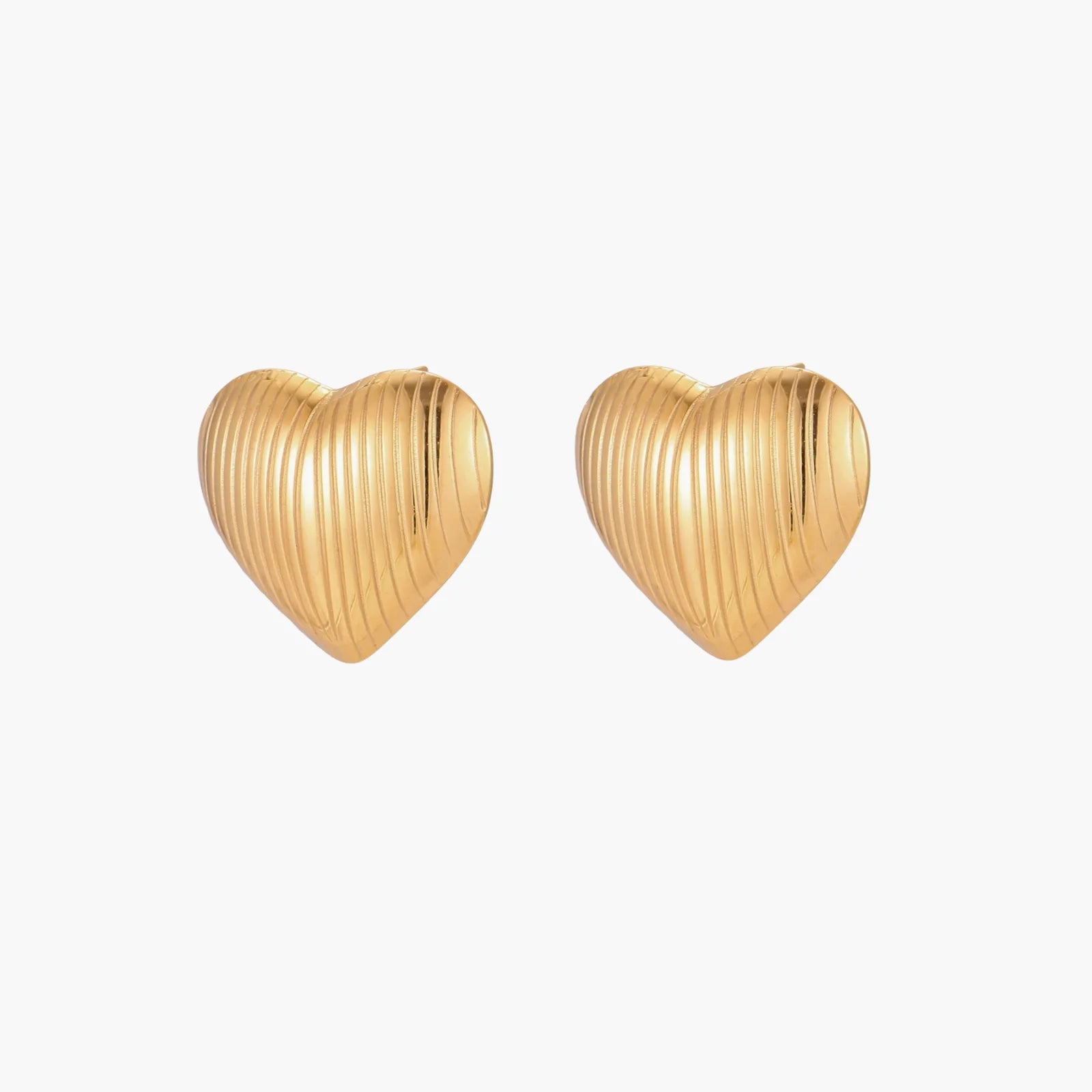 Textured Heart Stud Earrings
