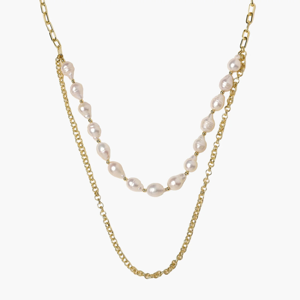 Golden Pearl Layers Necklace