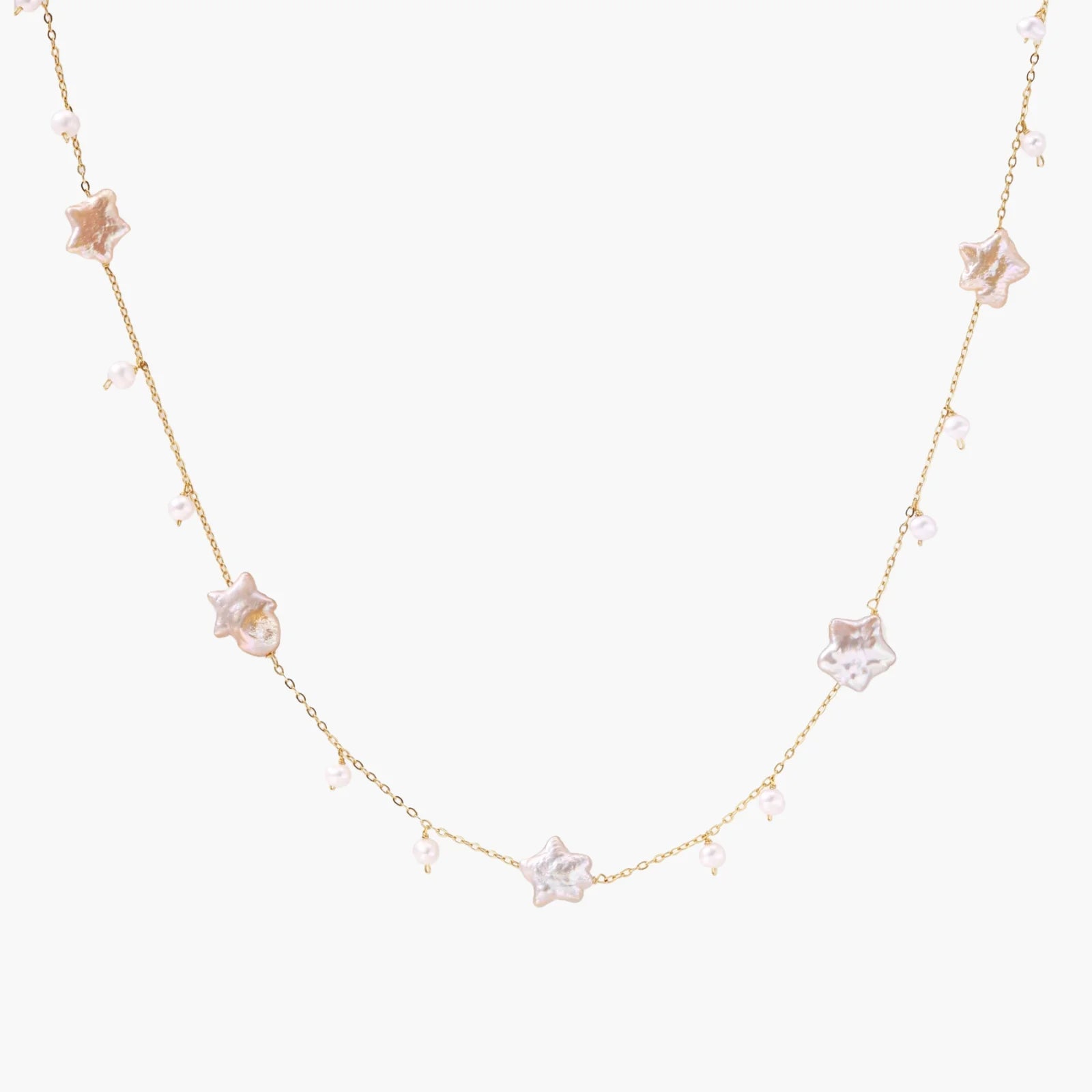 Celestial Pearl Stars Necklace
