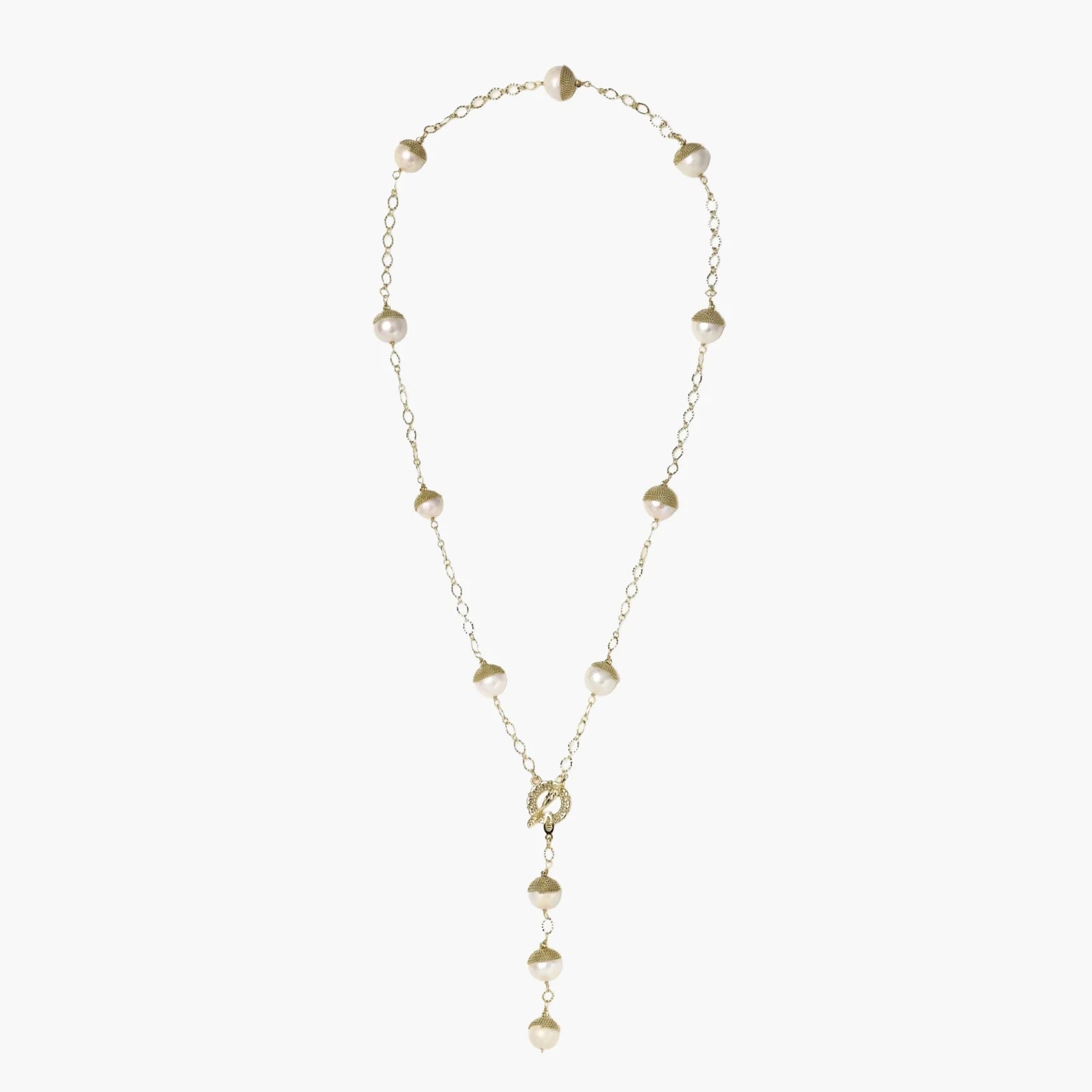 Baroque Pearl and 14K Gold-Plated Vintage Station Necklace