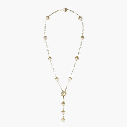 Baroque Pearl and 14K Gold-Plated Vintage Station Necklace