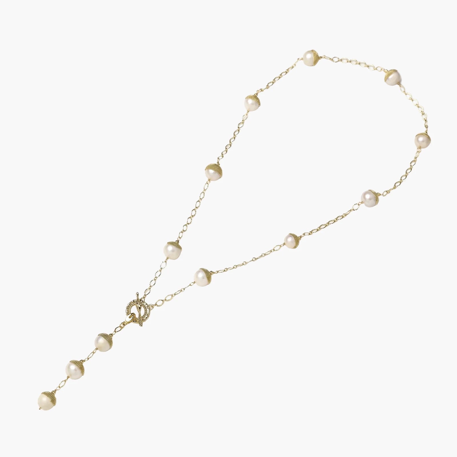 Baroque Pearl and 14K Gold-Plated Vintage Station Necklace