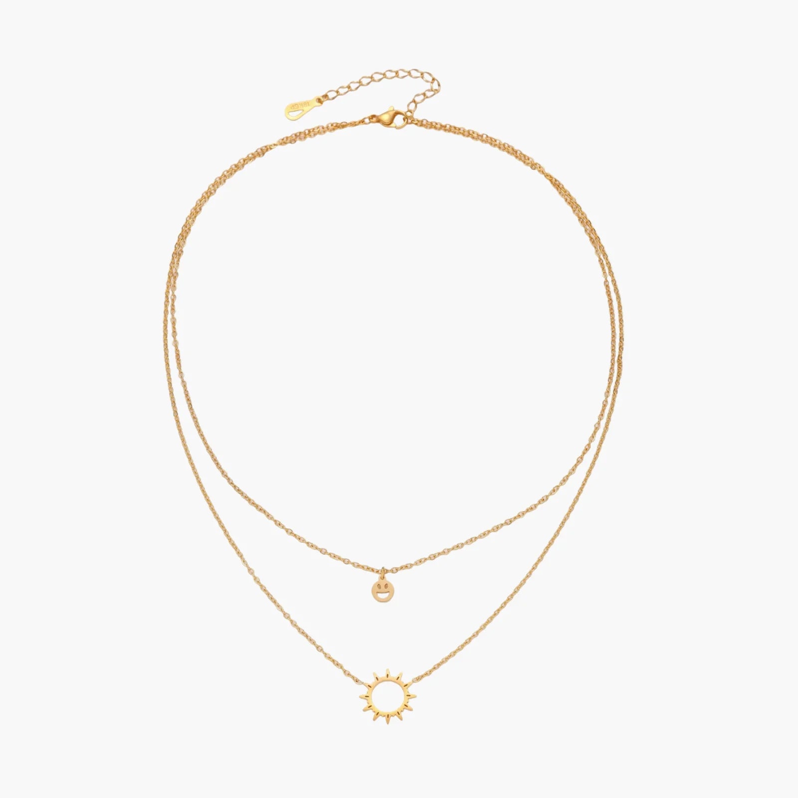 Sunshine Smiley Layered Necklace