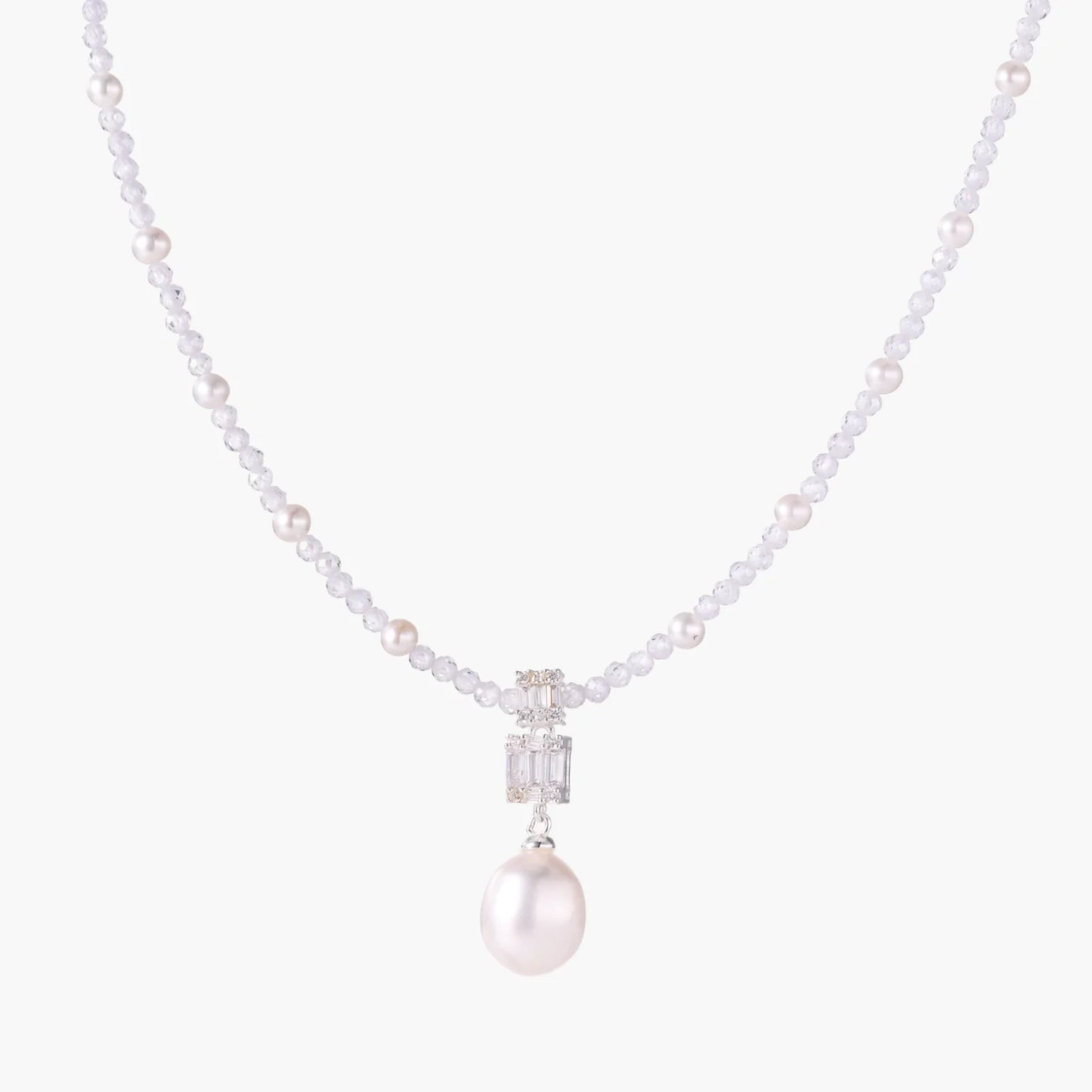Lavender Dreams Freshwater Pearl and 925 Silver Necklace