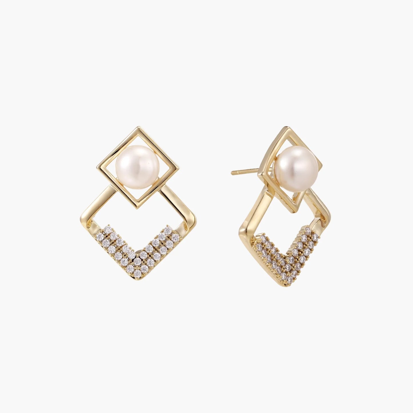 Pearl Geometry Earrings