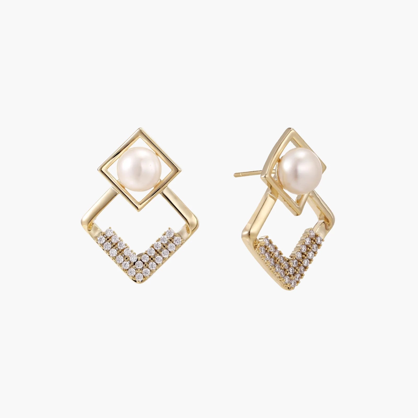 Pearl Geometry Earrings