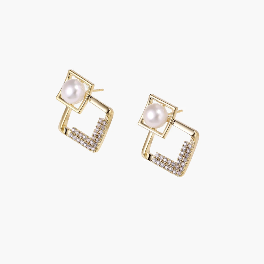 Pearl Geometry Earrings