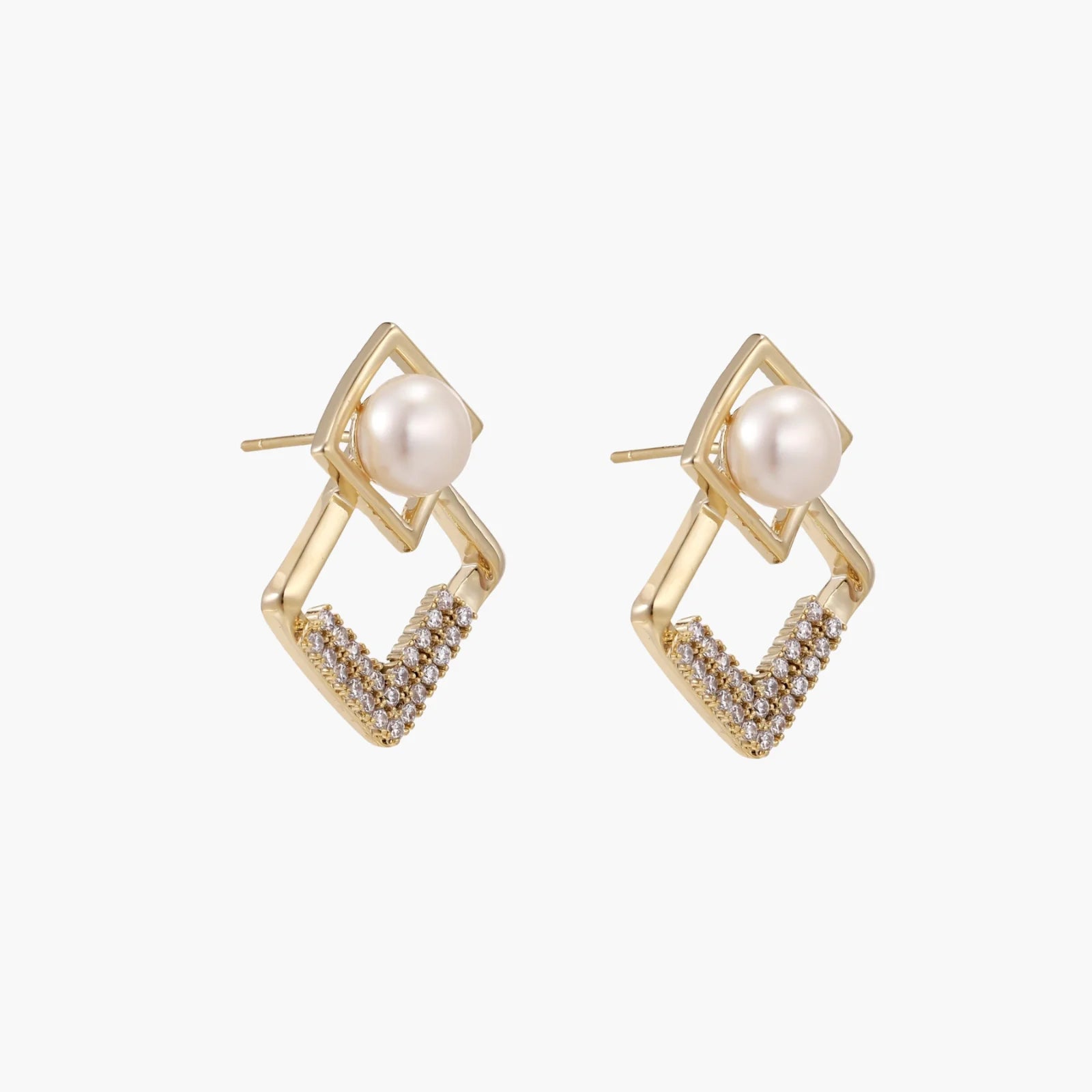 Pearl Geometry Earrings