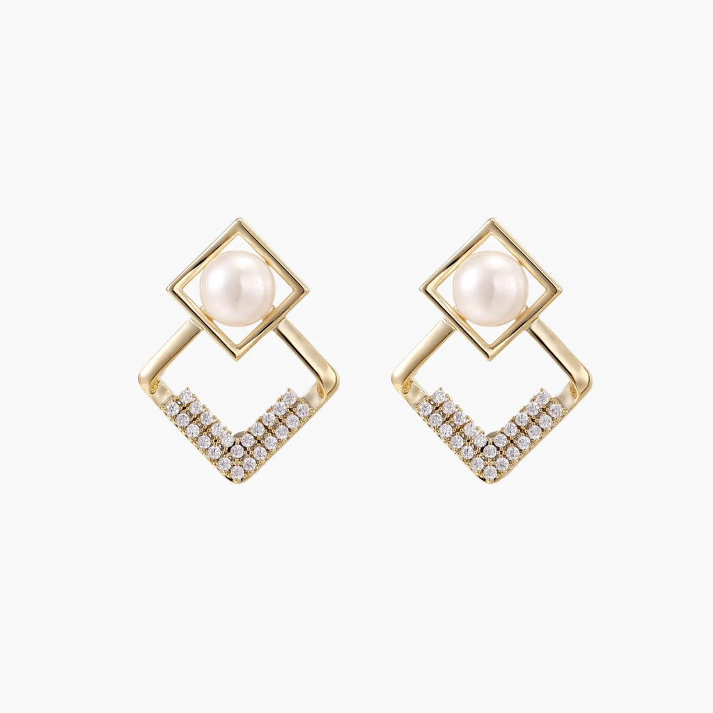 Pearl Geometry Earrings