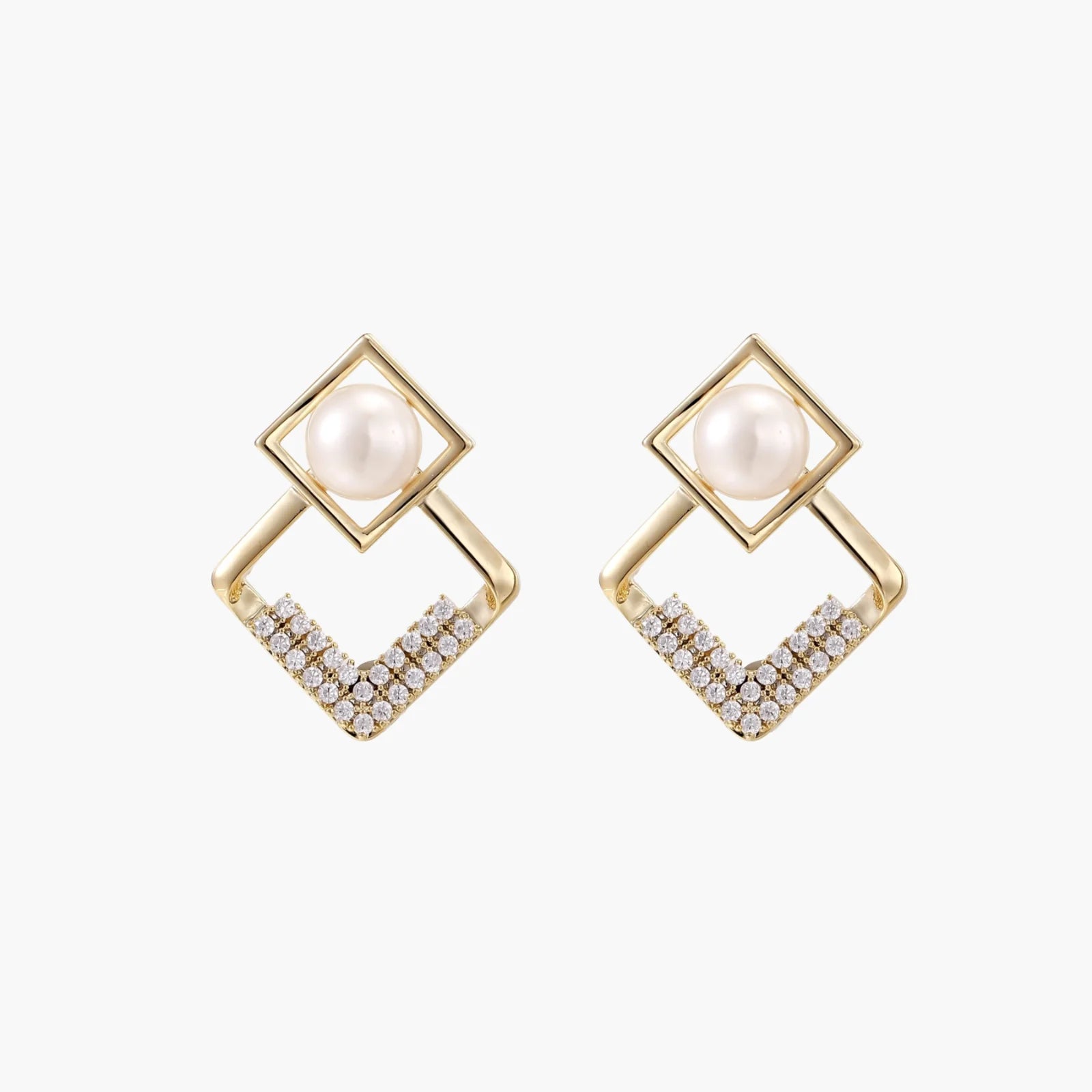 Pearl Geometry Earrings