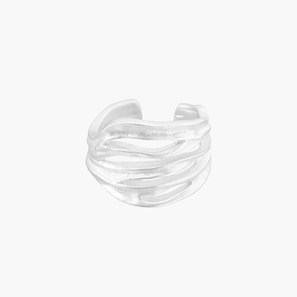 Sterling Silver Ridge Wave Ring
