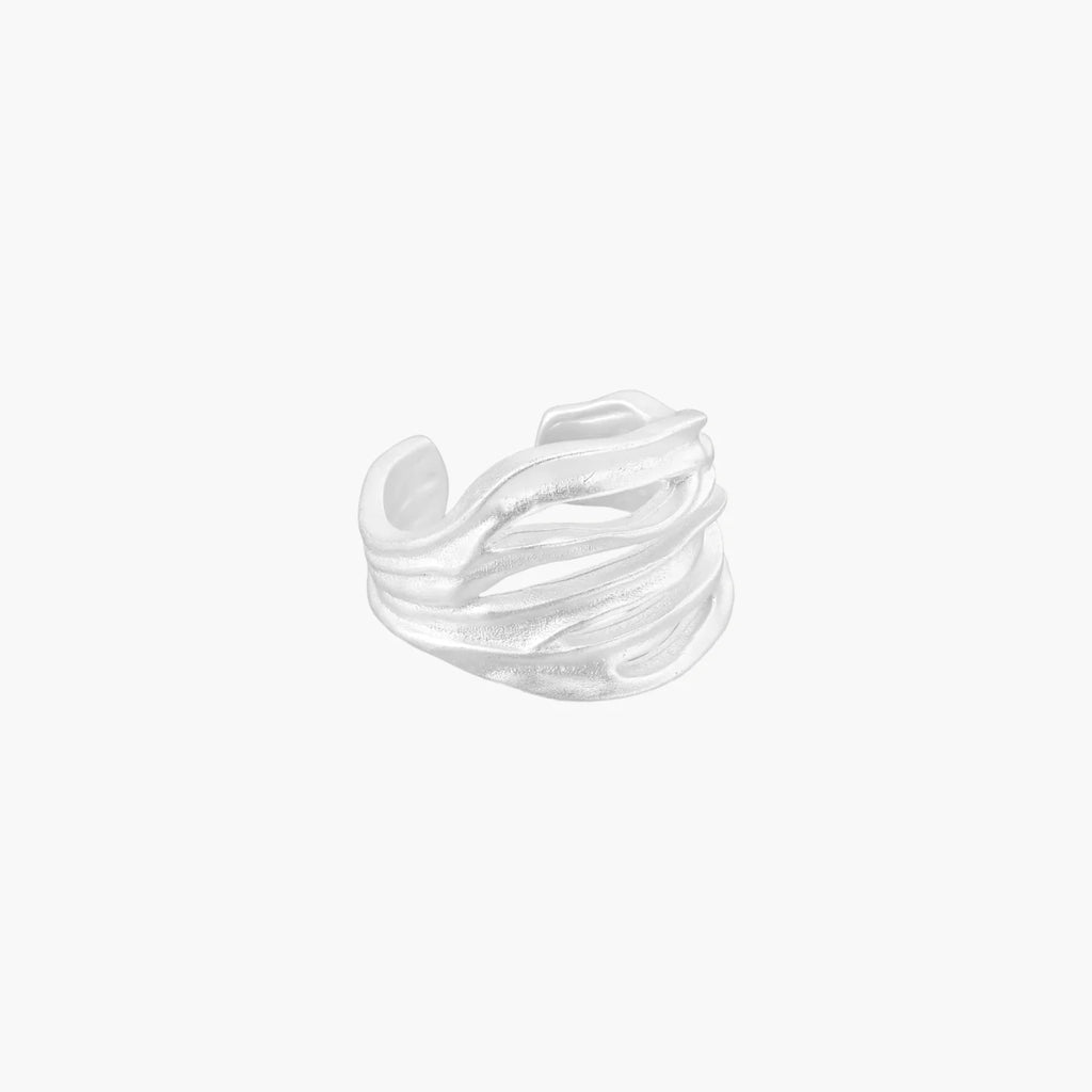Sterling Silver Ridge Wave Ring