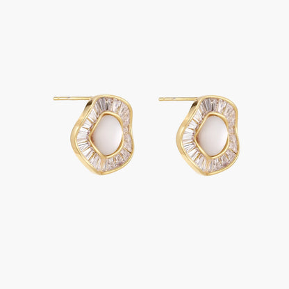 Sunburst Freshwater Pearl Stud Earrings- Silver or Gold