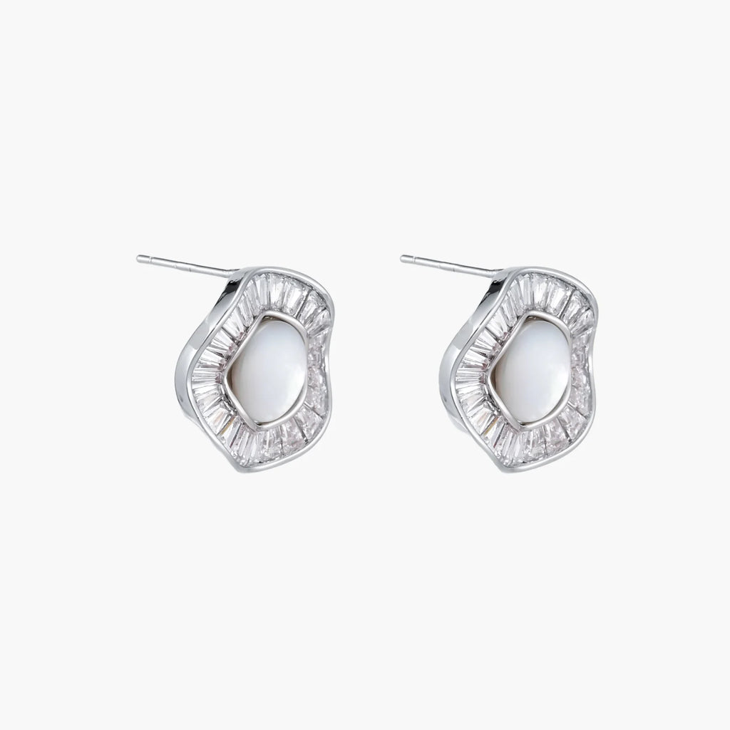 Sunburst Freshwater Pearl Stud Earrings- Silver or Gold