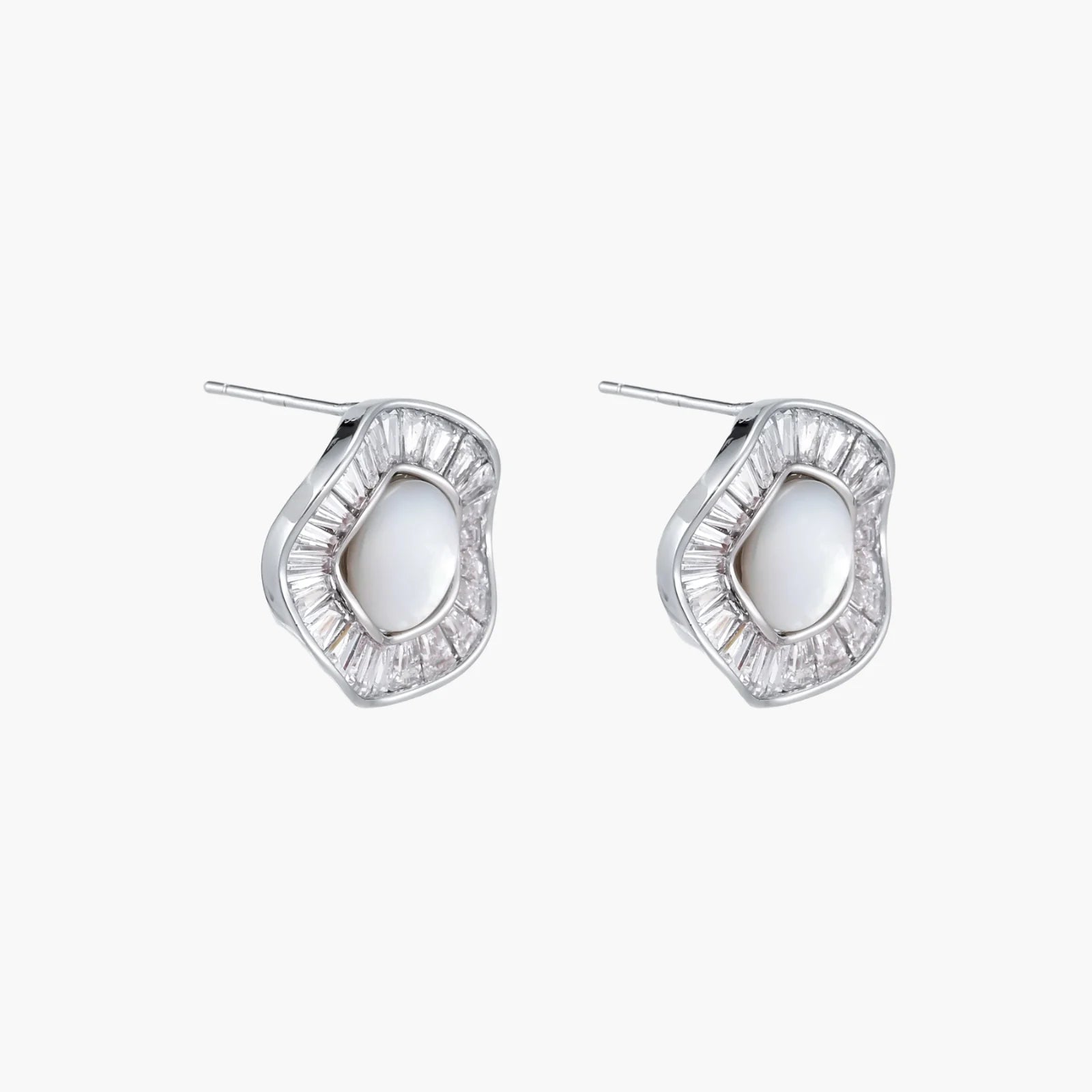 Sunburst Freshwater Pearl Stud Earrings- Silver or Gold