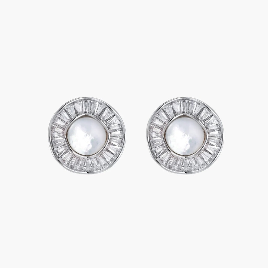 Sunburst Freshwater Pearl Stud Earrings- Silver or Gold