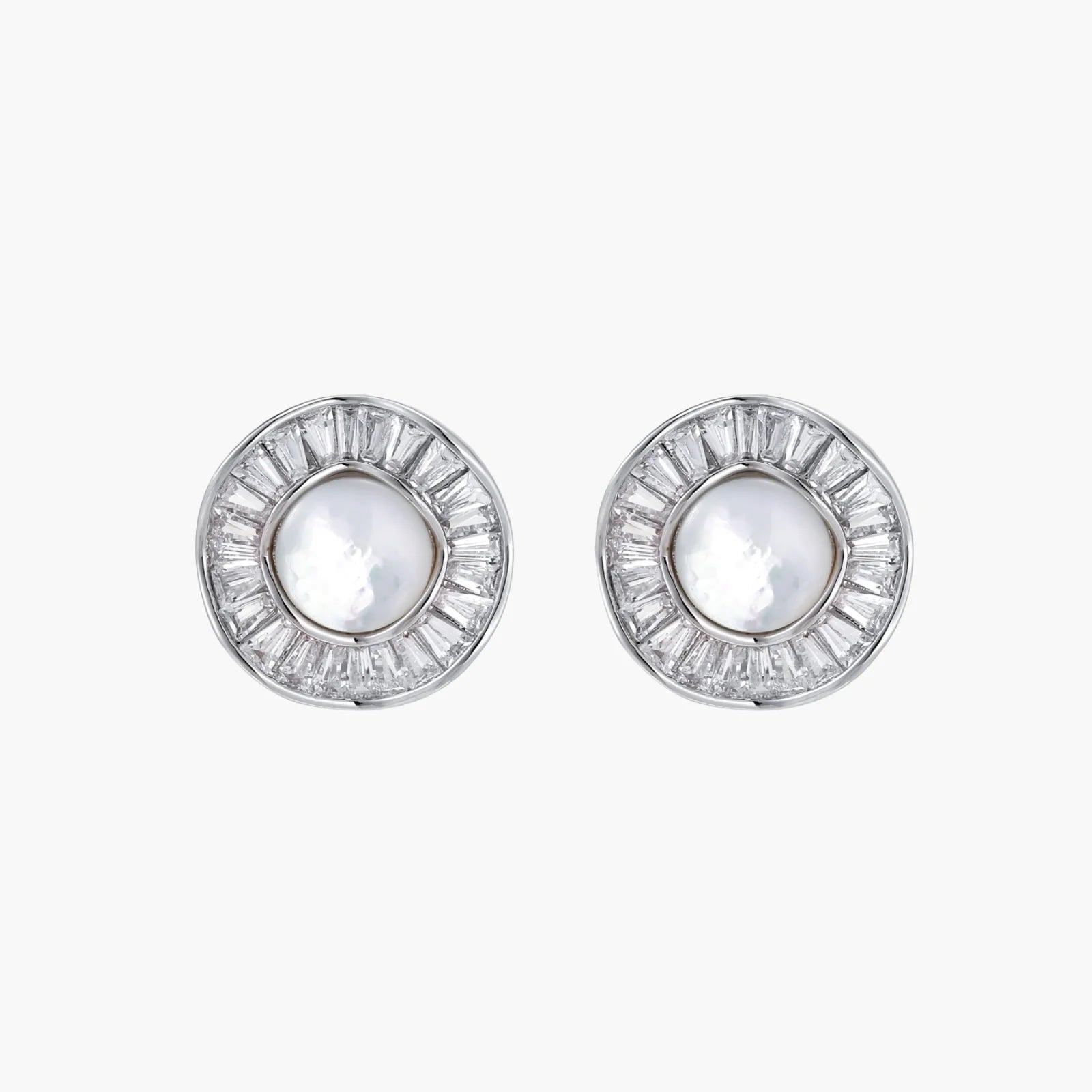 Sunburst Freshwater Pearl Stud Earrings- Silver or Gold