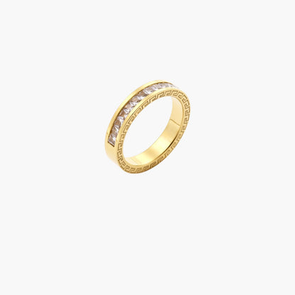 Celestial 14K Greek Key Motif Band Ring