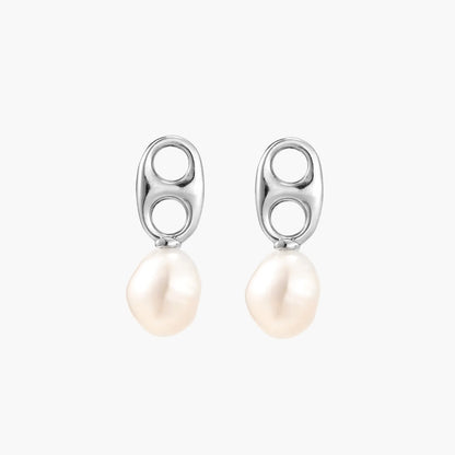 Pearl Circle Drop Studs