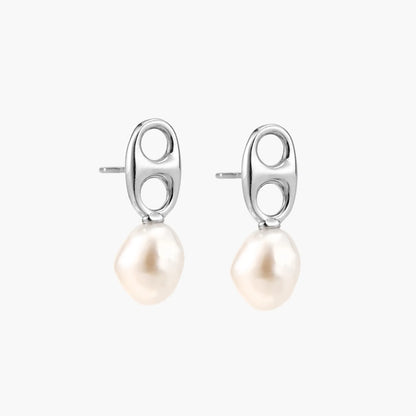 Pearl Circle Drop Studs