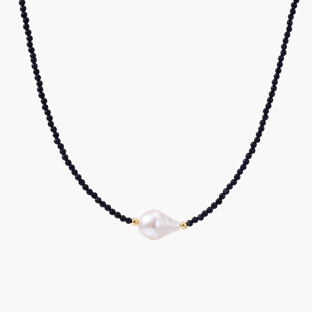 Luminous Midnight Pearl Hawaii Choker Necklace