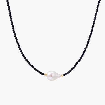Luminous Midnight Pearl Hawaii Choker Necklace