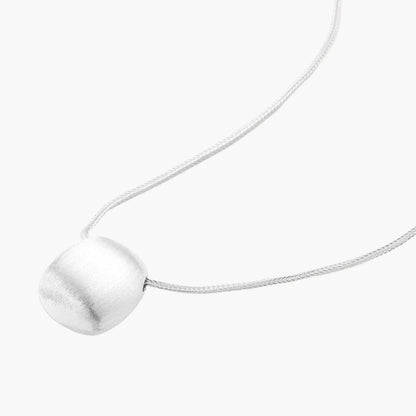 Brushed Silver Disc Necklace